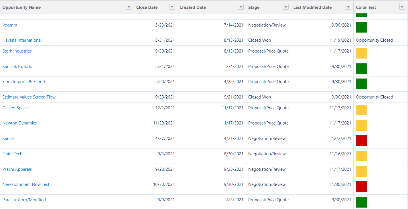 Create Formula Field to Change Colors Based on Field Values