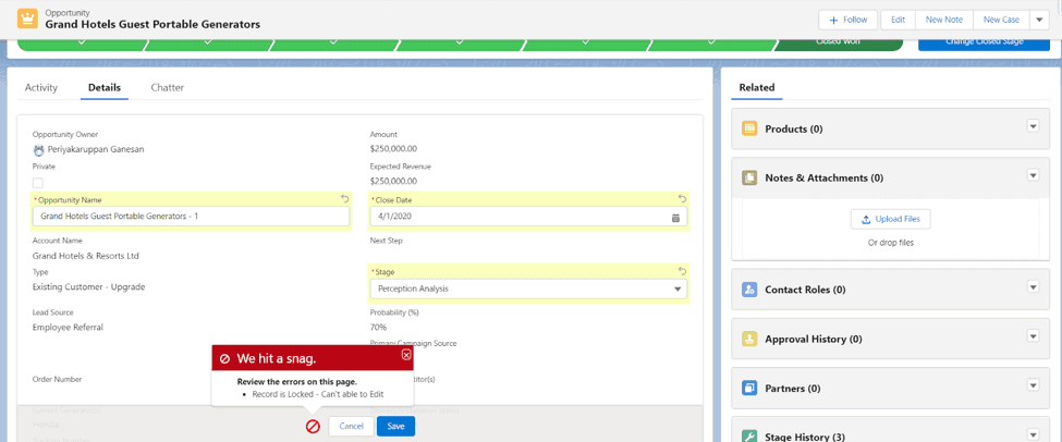 RECORD LOCK IN SALESFORCE