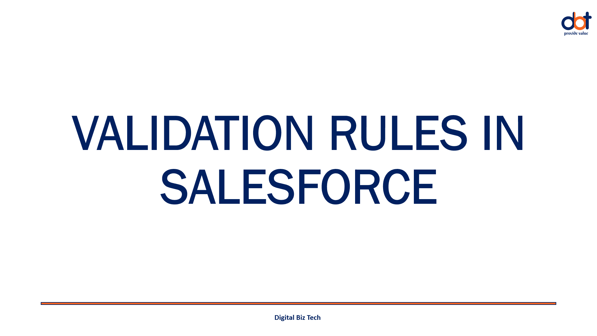 Validation Rules in Salesforce